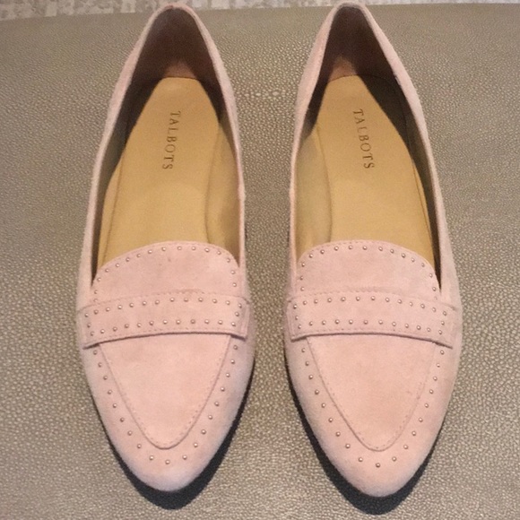 Talbots Suede Slip-On Loafers with Gold Pinhead Studs  (10M) - Picture 2 of 7